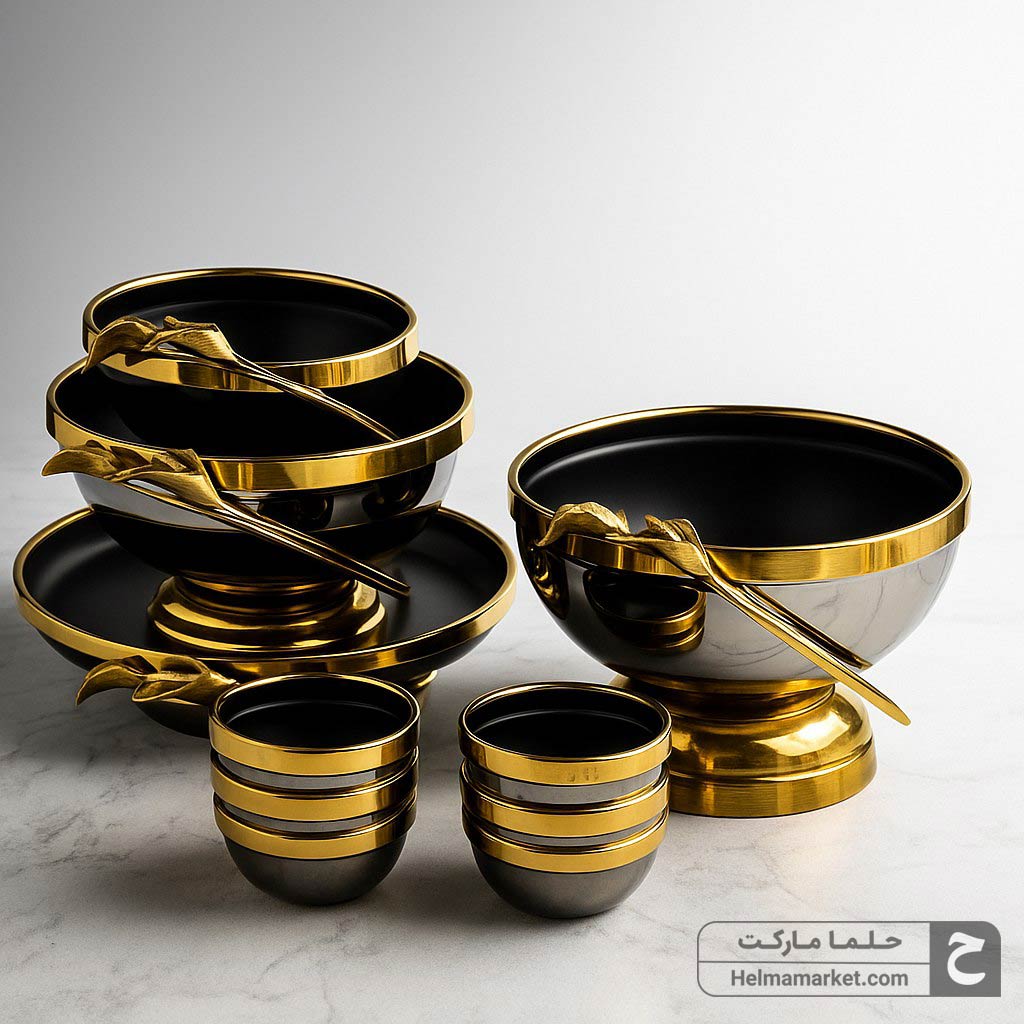 سرویس لیلیوم ۴تکه کروم با پیاله