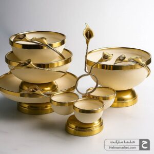 سرویس پذیرایی لیلیوم ۵تکه گل برنجی