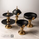 سرویس ۶ پارچه فلزی رز رنگ مشکی