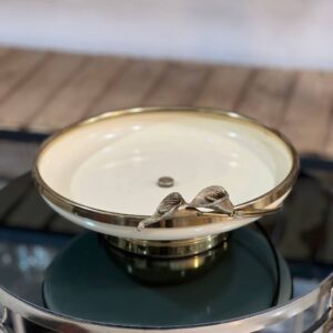 سرویس پذیرایی لیلیوم ۵تکه گل برنجی رنگ کرم