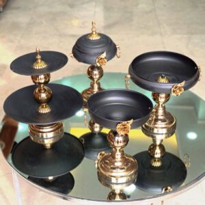 سرویس ۶ پارچه فلزی رز مشکی