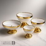 سرویس پذیرای ۴ تیکه فلزی ونیز رنگ سفید