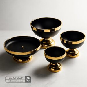 سرویس پذیرای ۴ تیکه فلزی ونیز رنگ lمشکی