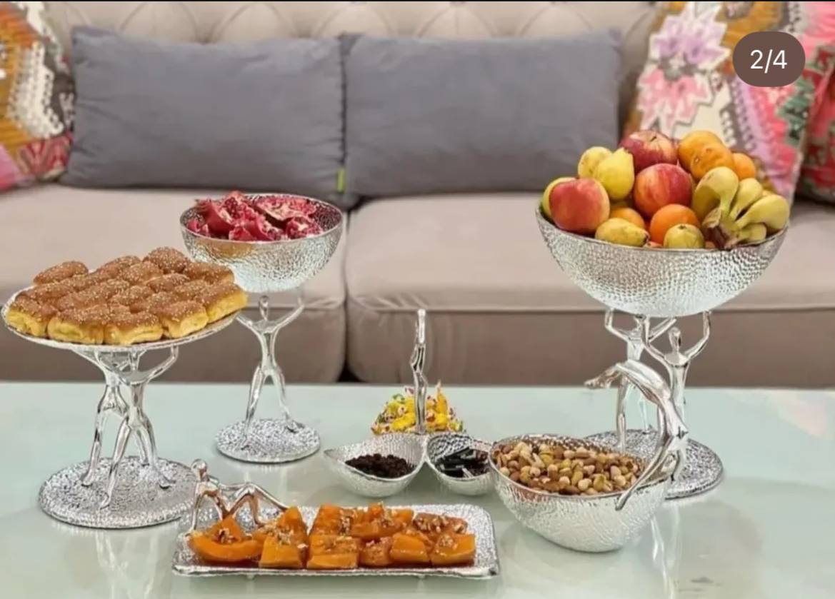 سرویس پذیرایی بالرین آلومینیومی ۶ تکه نقره ای