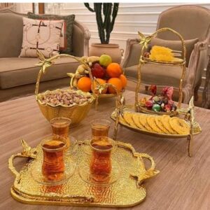 سرویس پذیرایی آلومینیومی ایوان ۵ تکه طلایی