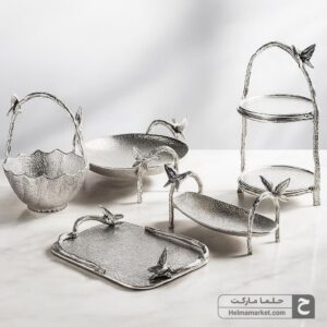 سرویس پذیرایی آلومینیومی ایوان ۵ تکه نقره ای