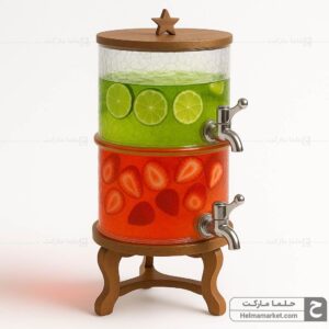 کلمن شیشه ای استوانه ۲ طبقه آبگز