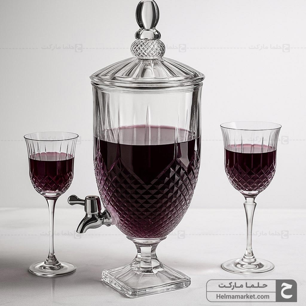کلمن شیشه ای پایه بلور