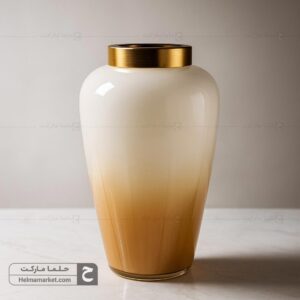 گلدان شیشه ای لیلیوم سایه روشن عسلی