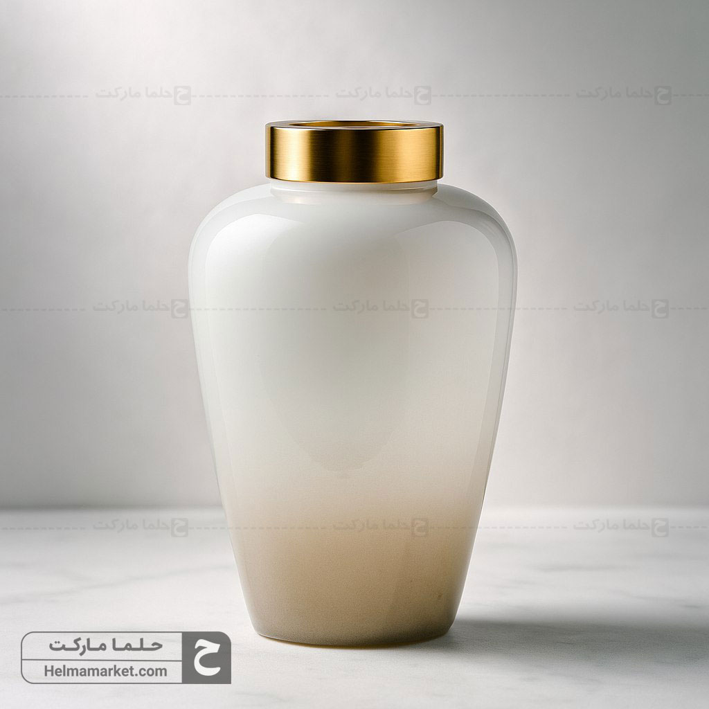 گلدان شیشه ای لیلیوم سایه روشن نسکافه ای