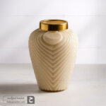 گلدان شیشه ای فلورا کوچک عسلی