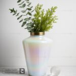 گلدان شیشه ای ترنج بزرگ صدفی