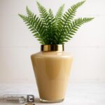 گلدان شیشه ای ترنج کوچک عسلی