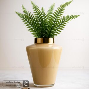 گلدان شیشه ای ترنج کوچک عسلی