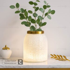 گلدان شیشه ای زبرا کوچک صدفی