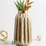 گلدان شیشه ای میخک بزرگ نسکافه ای