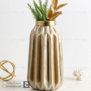 گلدان شیشه ای میخک بزرگ نسکافه ای