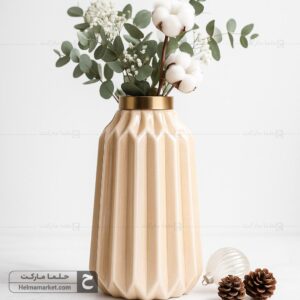 گلدان شیشه ای میخک بزرگ عسلی