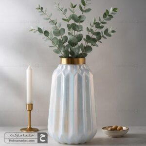 گلدان شیشه ای میخک بزرگ هفت رنگ
