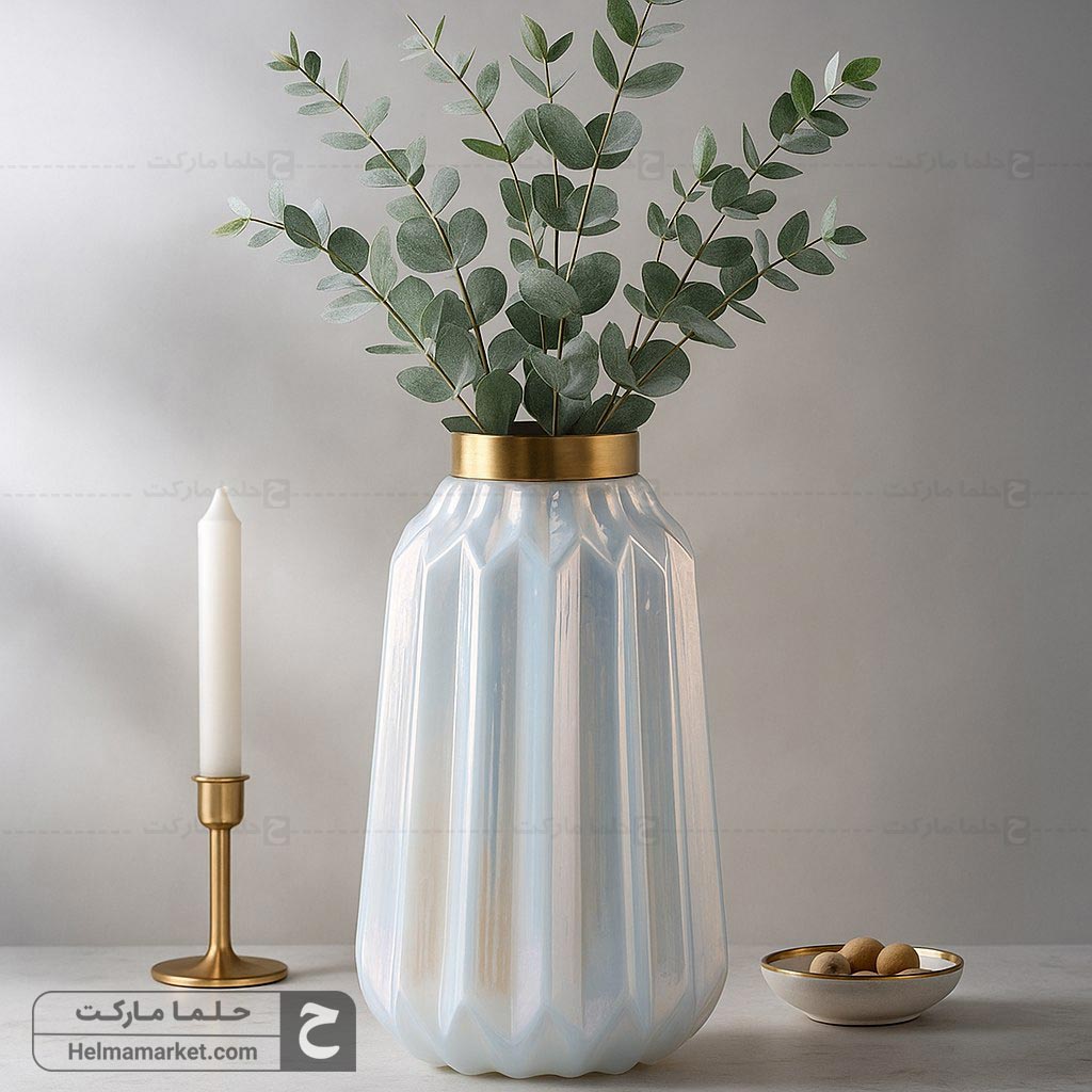 گلدان شیشه ای میخک بزرگ هفت رنگ
