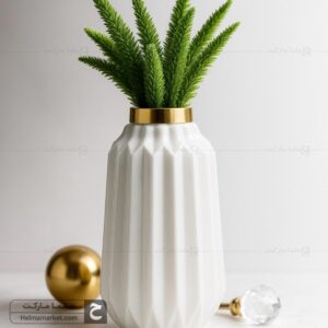 گلدان شیشه ای میخک بزرگ سفید 