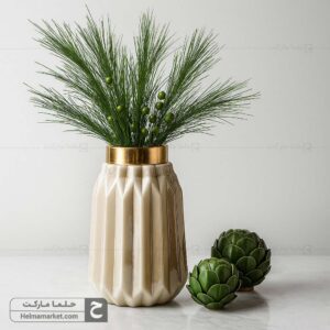 گلدان شیشه ای میخک کوچک نسکافه ای