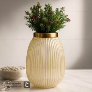 گلدان شیشه ای سوسن عسلی