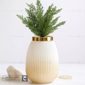 گلدان شیشه ای سوسن سایه روشن عسلی