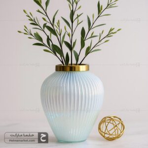 گلدان شیشه ای نیلوفر هفت رنگ 
