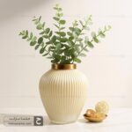 گلدان شیشه ای نیلوفر عسلی 