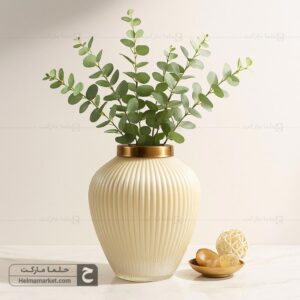 گلدان شیشه ای نیلوفر عسلی 