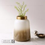 گلدان شیشه ای زنبق کوچک سایه روشن نسکافه ای