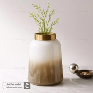 گلدان شیشه ای زنبق کوچک سایه روشن نسکافه ای