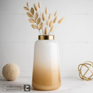 گلدان شیشه ای گلدان شیشه ای زنبق بزرگ عسلی