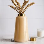 گلدان شیشه ای زنبق بزرگ عسلی