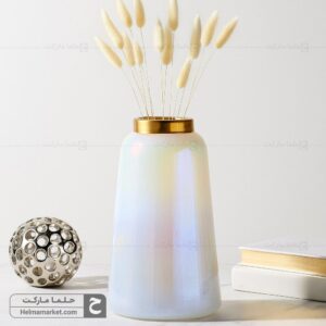 گلدان شیشه ای زنبق بزرگ هفت رنگ