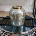 گلدان شیشه ای نسترن نسکافه ای