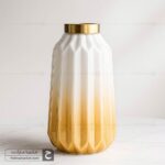 گلدان شیشه ای میخک بزرگ سایه روشن عسلی  