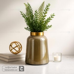 گلدان شیشه ای زنبق کوچک نسکافه ای 