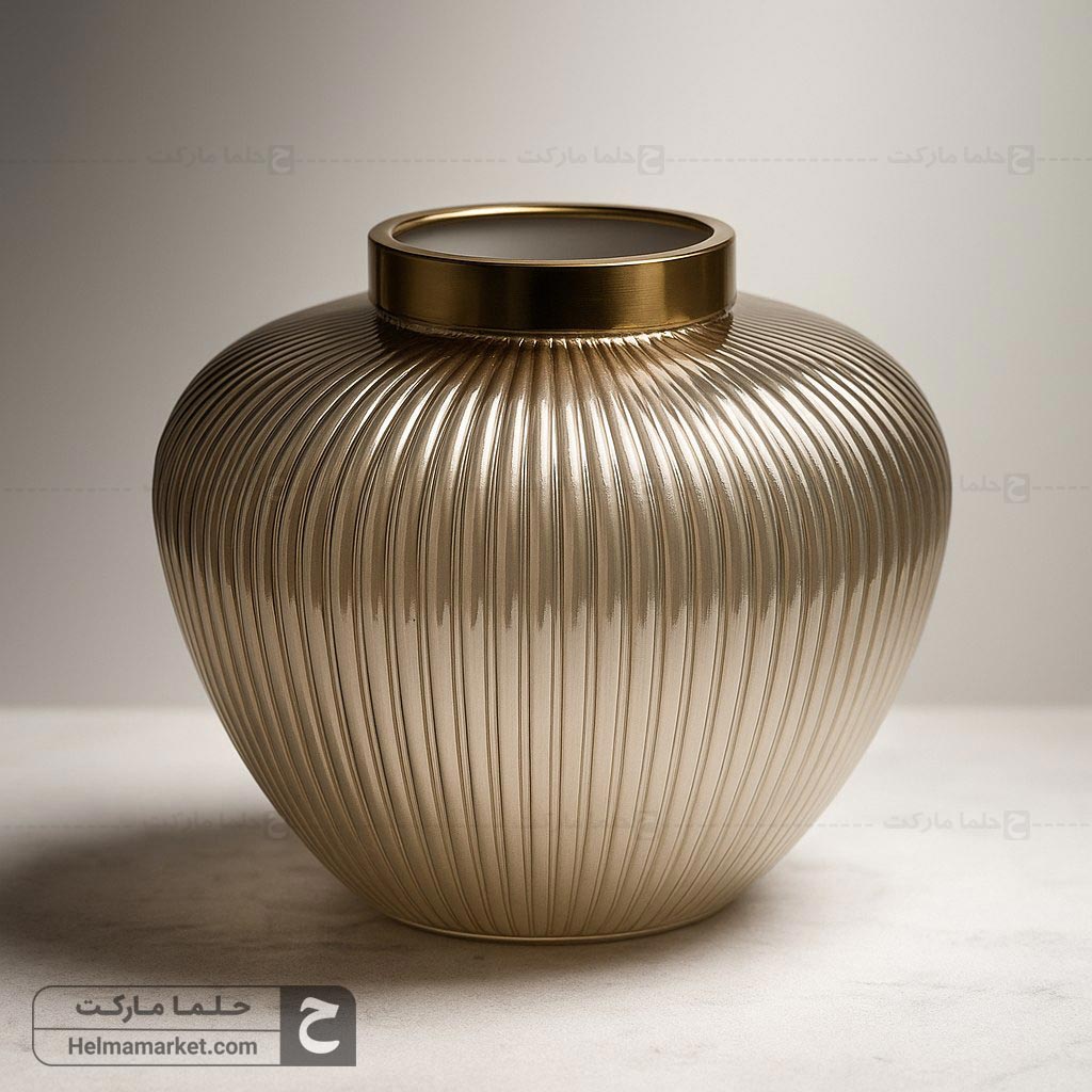 گلدان شیشه ای آلیس نسکافه ای