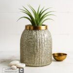 گلدان شیشه ای زبرا کوچک نسکافه ای
