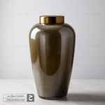 گلدان شیشه ای لیلیوم نسکافه ای