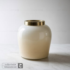 گلدان شیشه ای نسترن سایه روشن عسلی