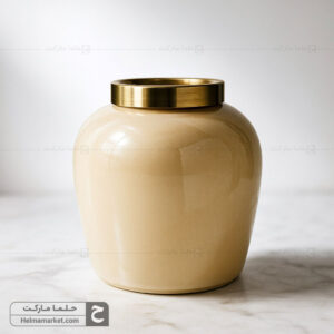 گلدان شیشه ای نسترن عسلی