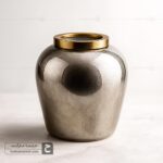 گلدان شیشه ای یاس نسکافه ای