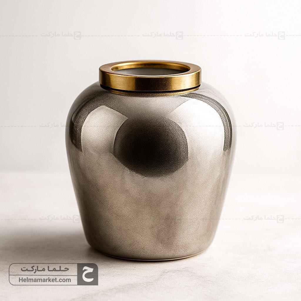 گلدان شیشه ای نسترن نسکافه ای