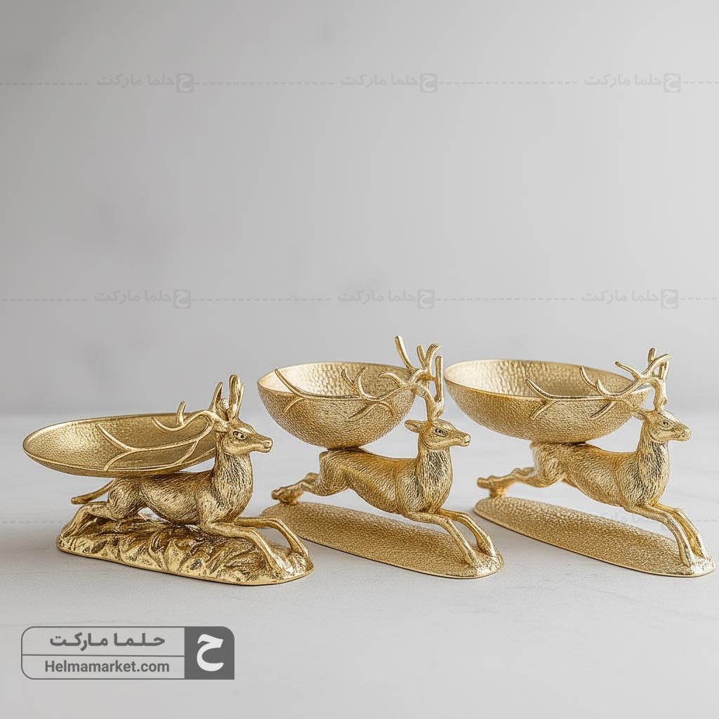 ست گوزن صخره ۳ عددی طلایی