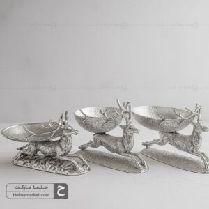 ست گوزن صخره ۳ عددی نقره ای