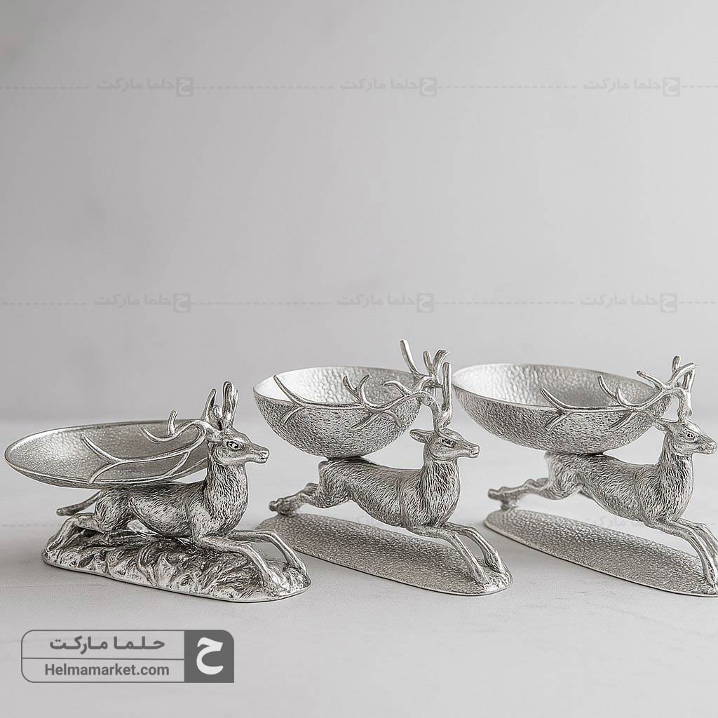 ست گوزن صخره ۳ عددی نقره ای