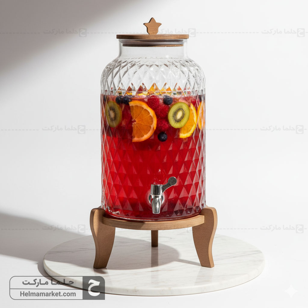 کلمن شیشه ای پایه چوبی ایسلند